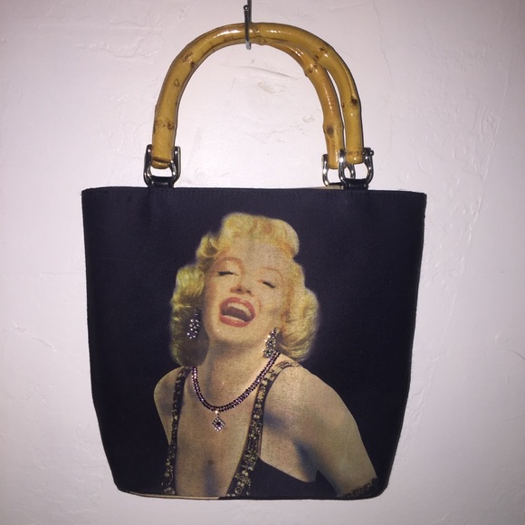 Marilyn Monroe Handbags - Vintage Marilyn Monroe Handbag w/Bamboo Handles